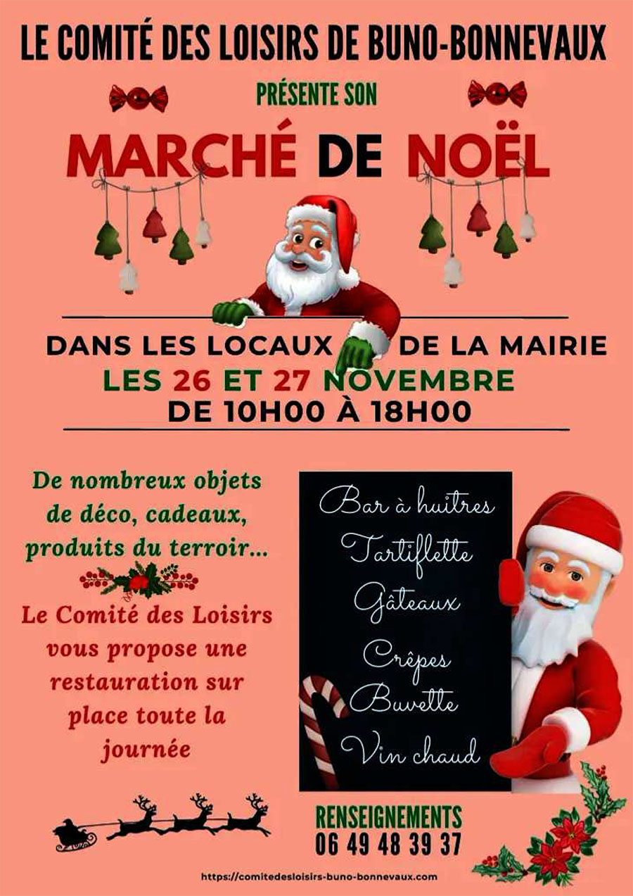 Affiche du marché de noël de Buno-Bonnevaux